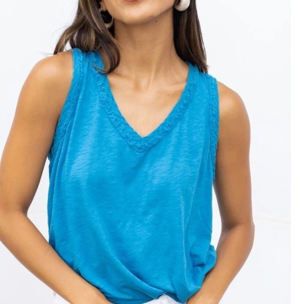 NWT Michael Stars V-Neck Tank in Supima Cotton - Size 2X